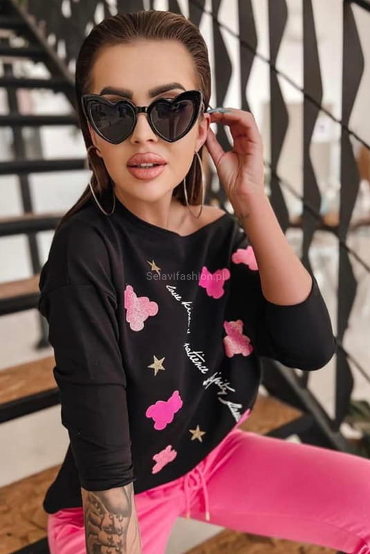 Bluzka w misie czarna Luise