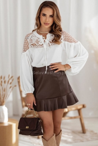 Koszula bluzka z koronką Cocomore ecru w Selavifashion.pl