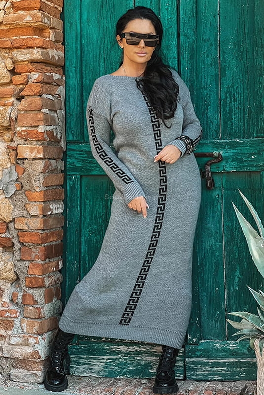 Maxi swetrowa sukienka Zocco szara w Selavifashion.pl