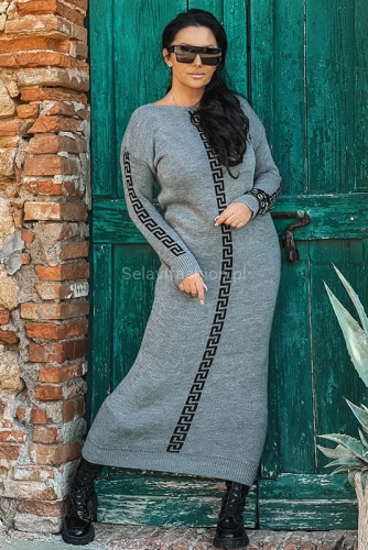 Maxi swetrowa sukienka Zocco szara w Selavifashion.pl