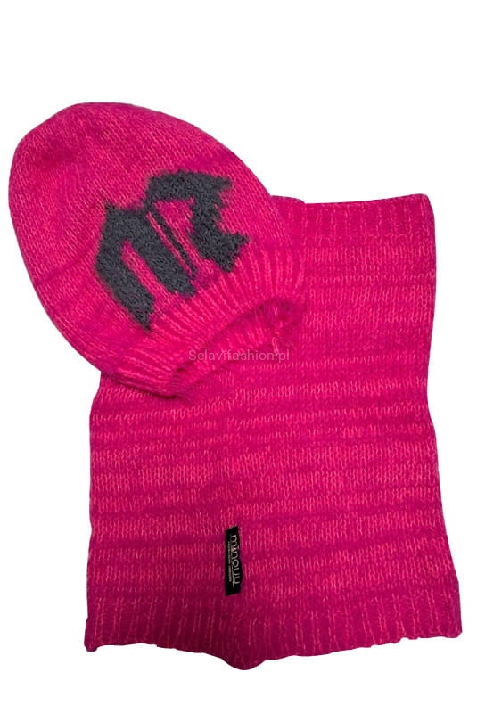 Komplet czapka i komin alpaka Minouu fuksja