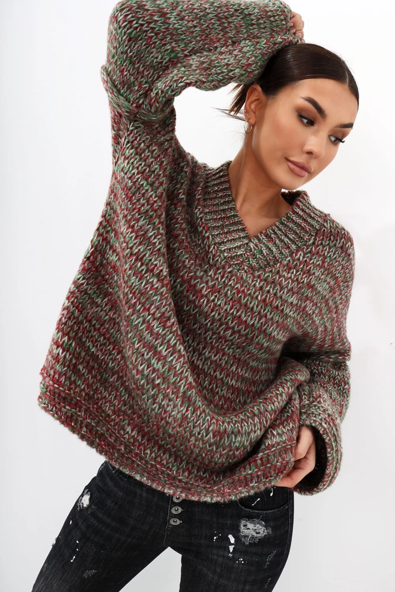 Sweter Visual Miss City Official brązowy