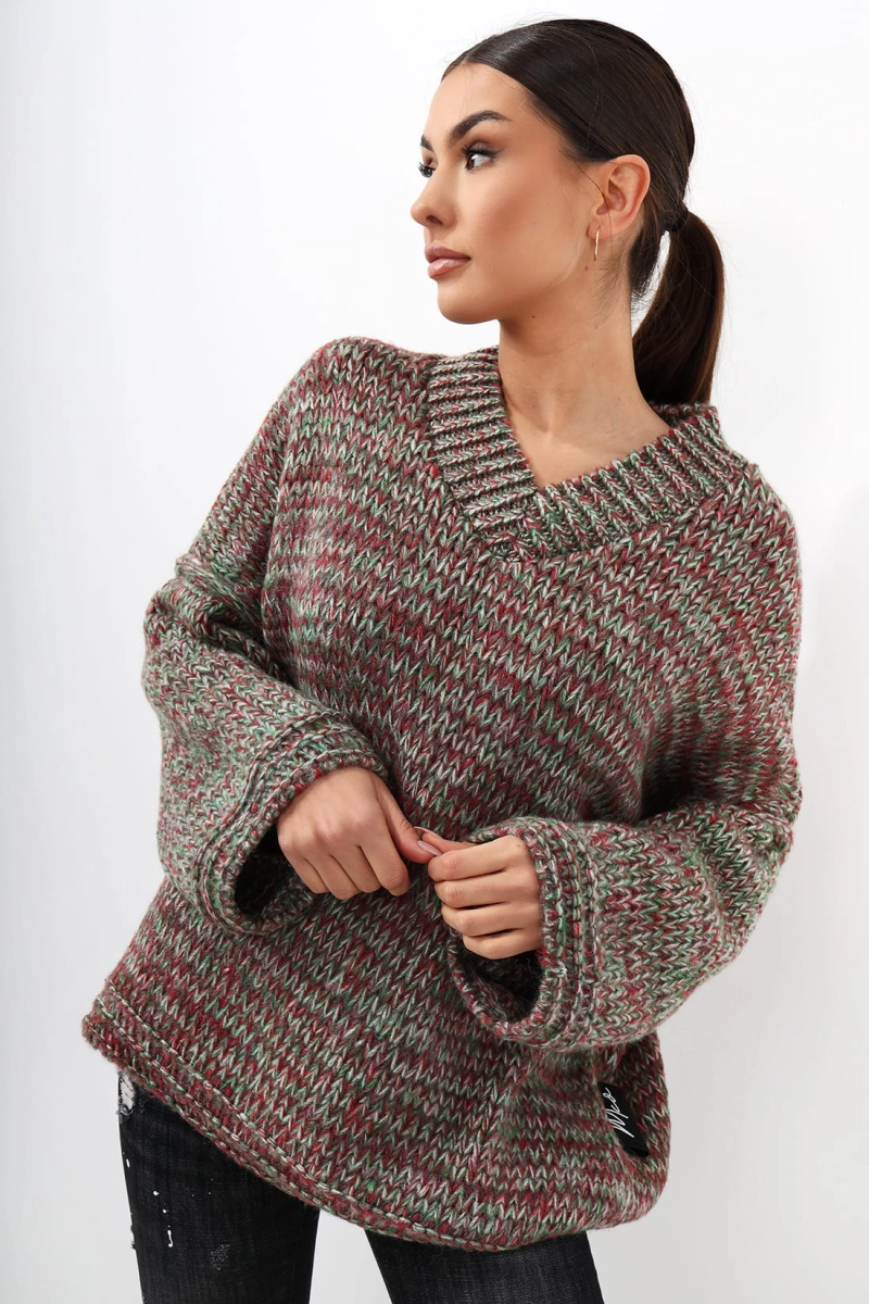 Sweter Visual Miss City Official brązowy
