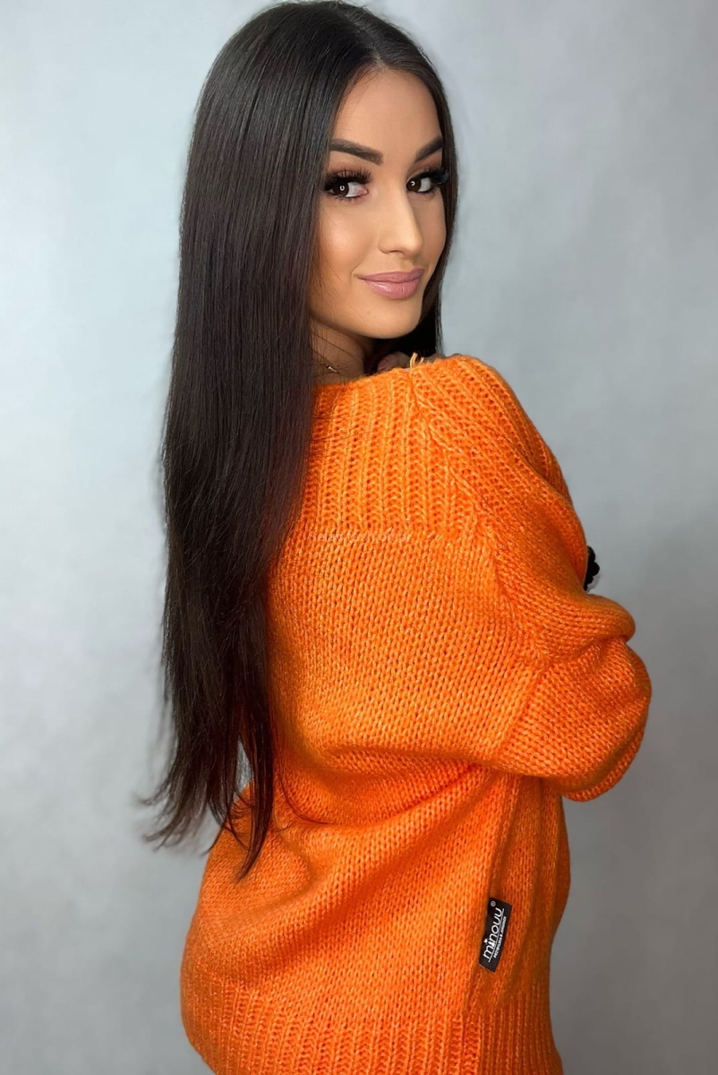 Sweter Miś Panda Minouu pomarańczowy w Selavifashion.pl