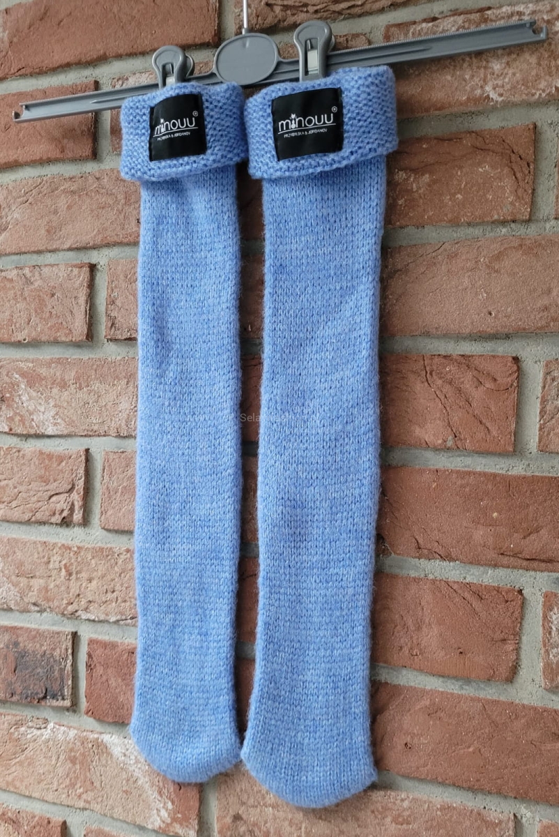 Skarpety dzianinowe Minouu niebieskie