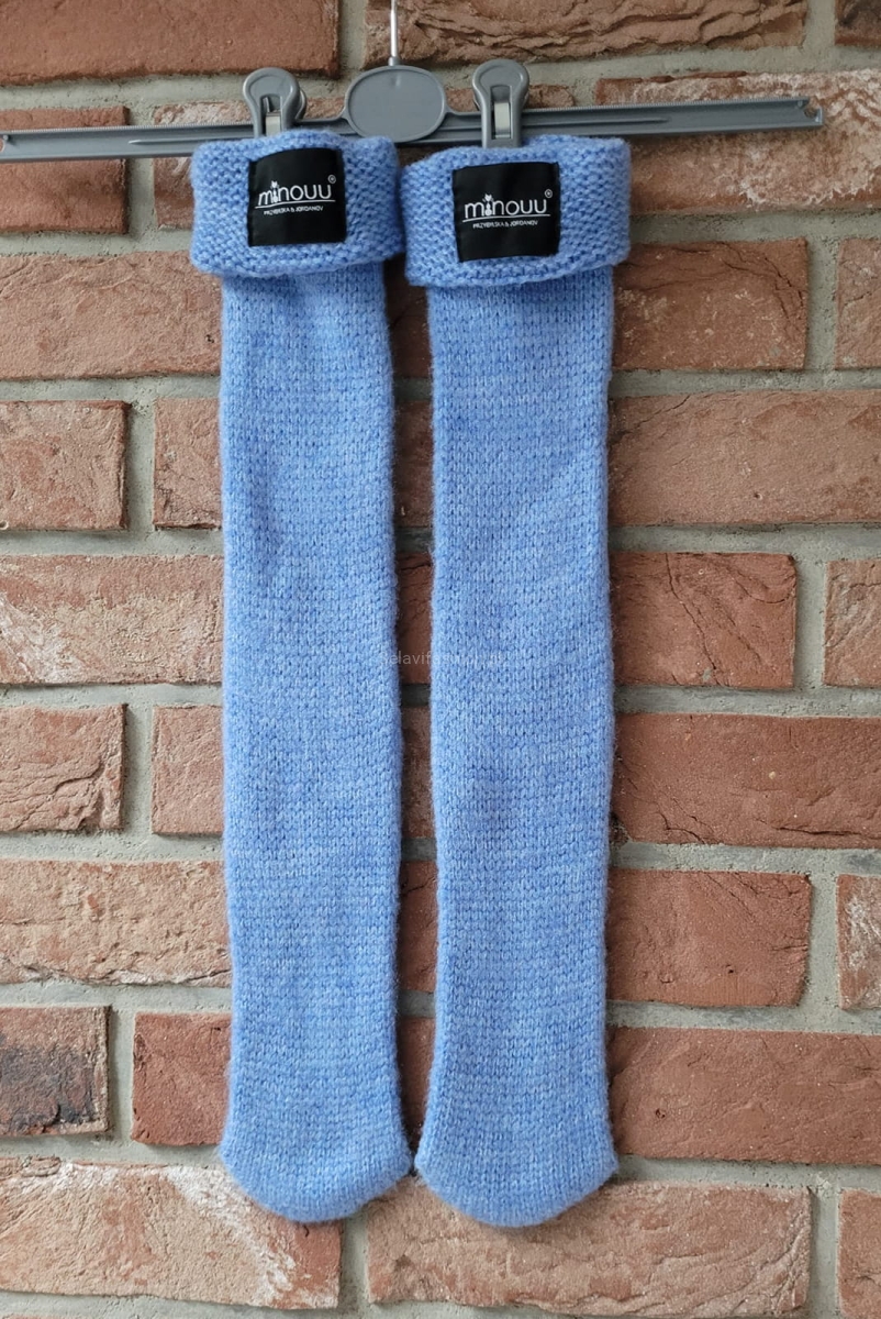 Skarpety dzianinowe Minouu niebieskie
