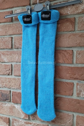 Skarpety dzianinowe Minouu turkusowy