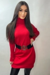 Sukienka z golfem Premium Lorraine czerwona Minouu 