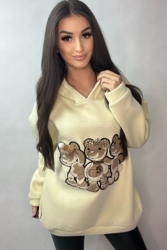 Bluza z kapturem Trzy Misie Minouu żółta w Selavifashion.pl