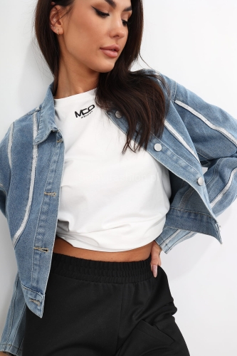 Kurtka jeansowa Cory od Miss City Official niebieska w Selavifashion.pl