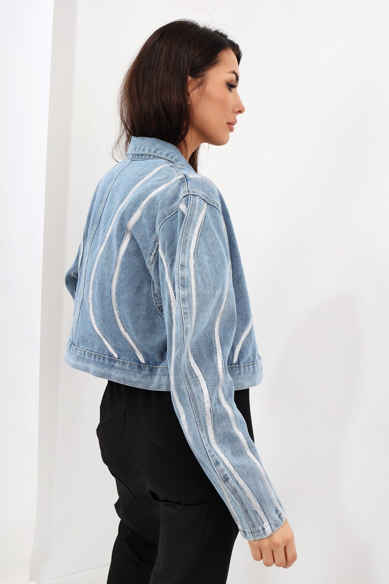 Kurtka jeansowa Cory od Miss City Official niebieska w Selavifashion.pl