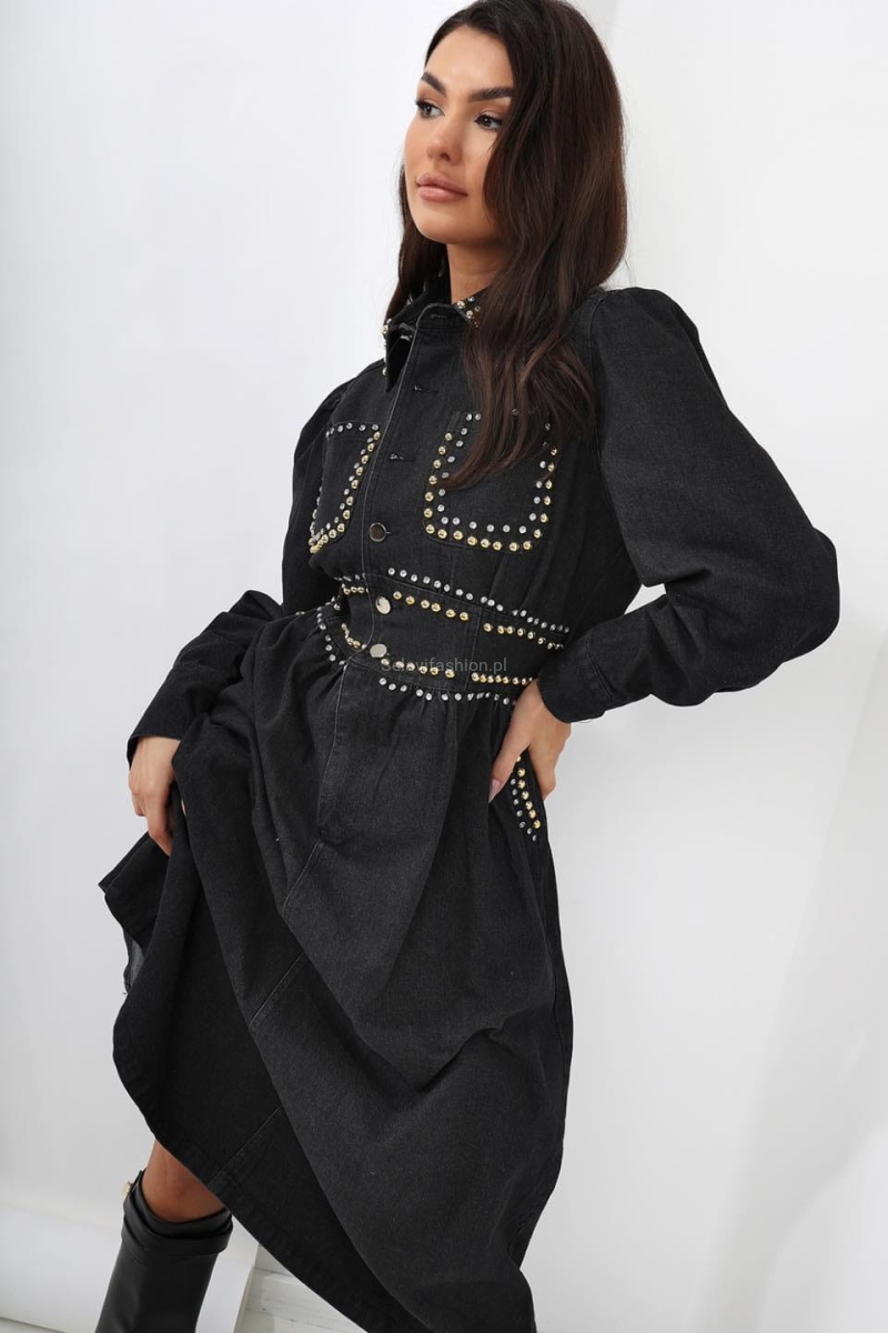 Sukienka Hype Miss City Official czarna w Selavifashion.pl