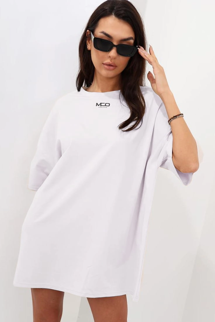 Długa bluzka koszulka t-shirt MCO Miss City Official biała 