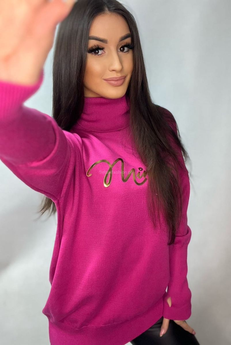 Golf Premium z firmowym napisem Minouu fuksja w Selavifashion.pl