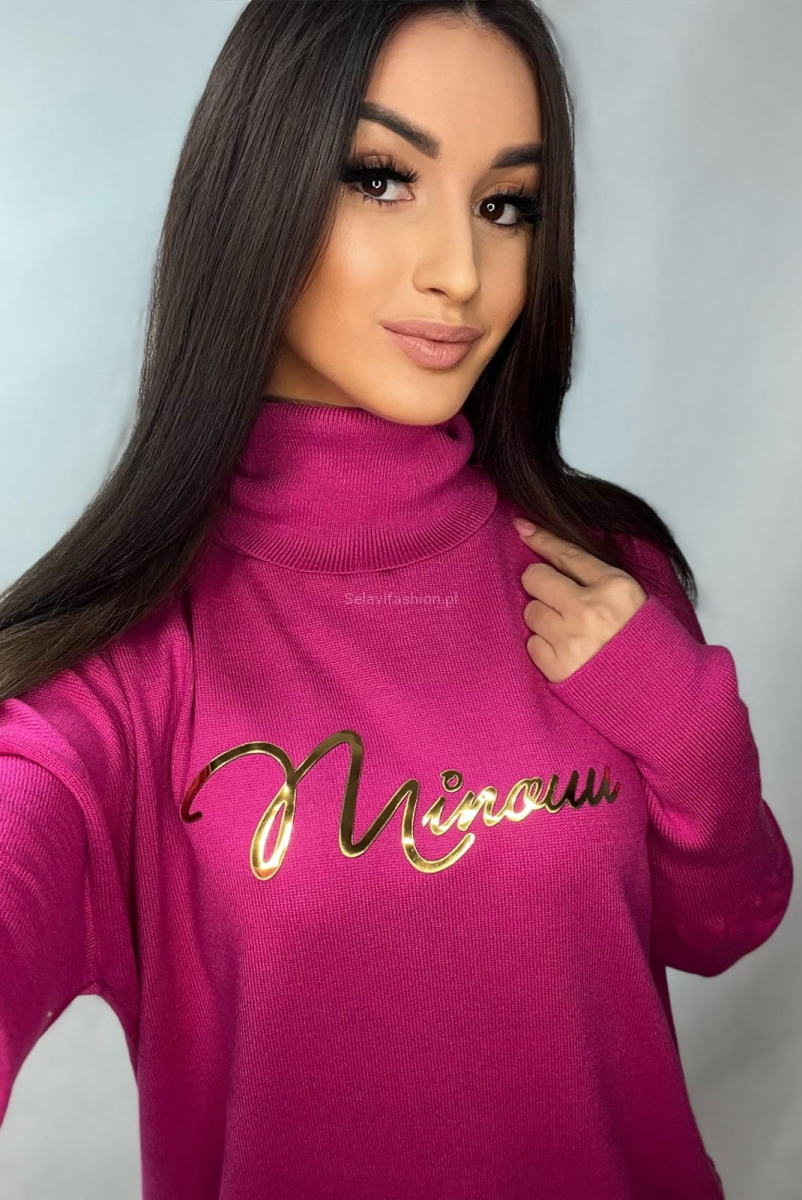 Golf Premium z firmowym napisem Minouu fuksja w Selavifashion.pl