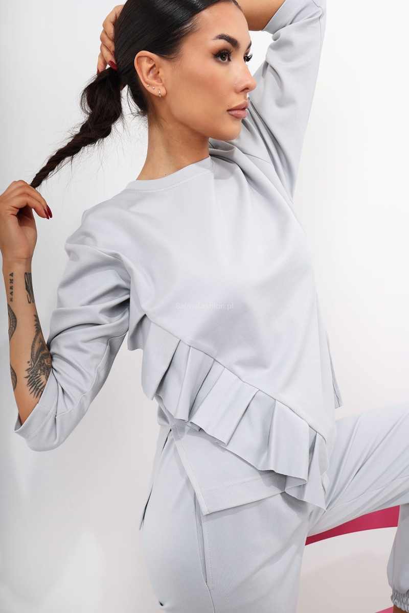 Bluza Main Next Level Miss City Official szara w Selavifashion.pl