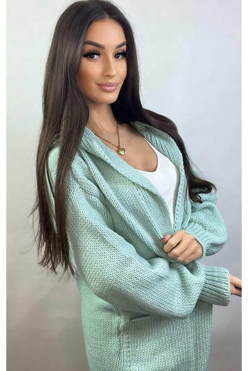 Kardigan sweter Myszka Minnie Minouu miętowy w Selavifashion.pl