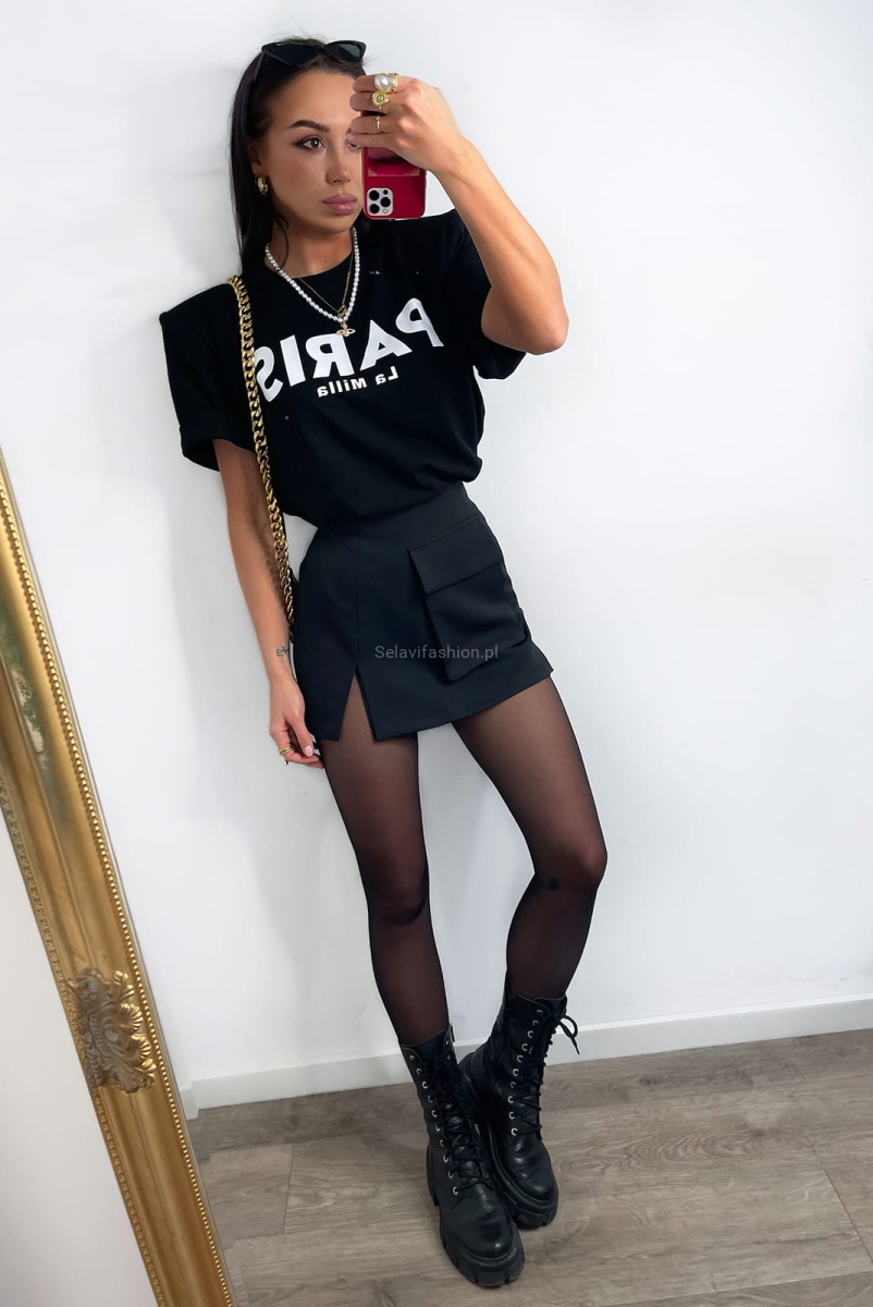 Spódniczko spodenki z kieszonką LaMilla czarne w Selavifashion.pl
