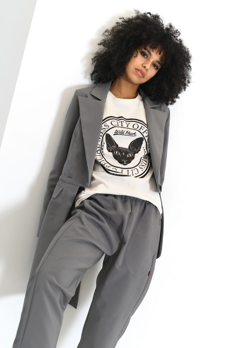 Spodnie Phantom Miss City Official szare w Selavifashion.pl