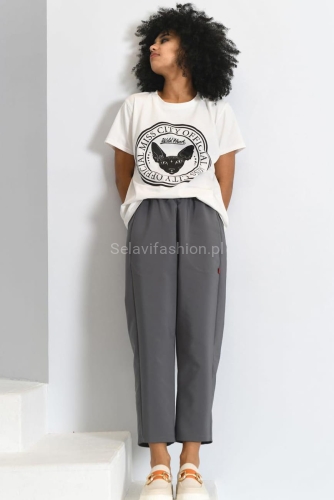 Spodnie Phantom Miss City Official szare w Selavifashion.pl