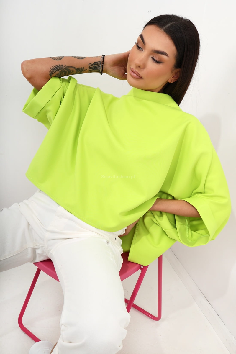 Bluzka Kimono Miss City Official limonka w Selavifashion.pl