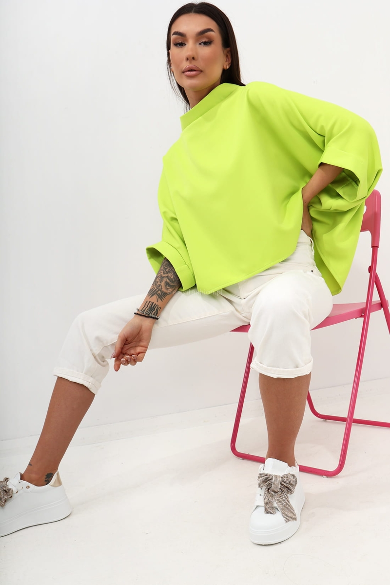 Bluzka Kimono Miss City Official limonka w Selavifashion.pl