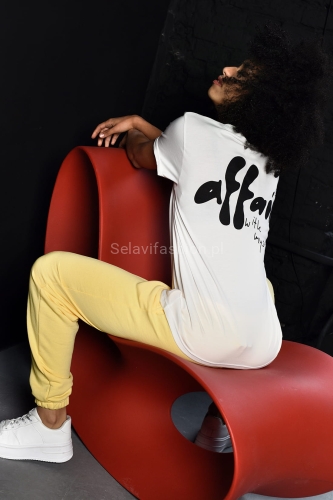 T-shirt bluzka Affair Miss City official biała w Selavifashion.pl