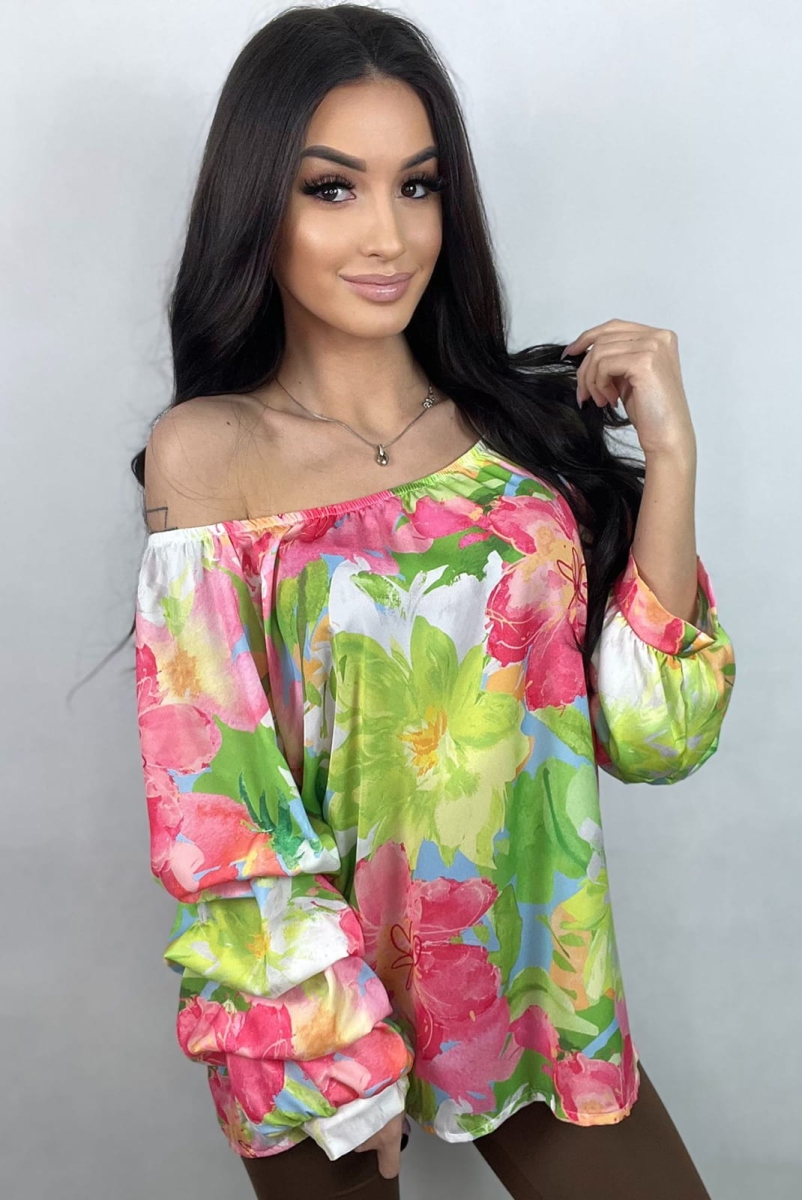 Bluzka hiszpanka Minouu kolorowa w Selavifashion.pl