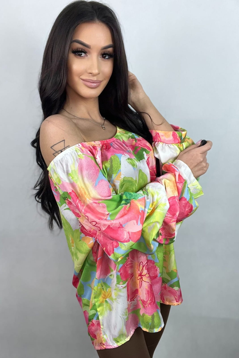 Bluzka hiszpanka Minouu kolorowa w Selavifashion.pl