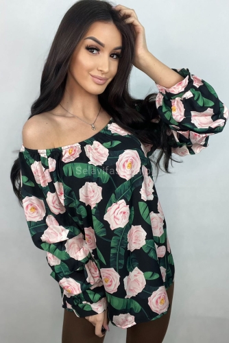 Bluzka hiszpanka Minouu kolorowa w Selavifashion.pl