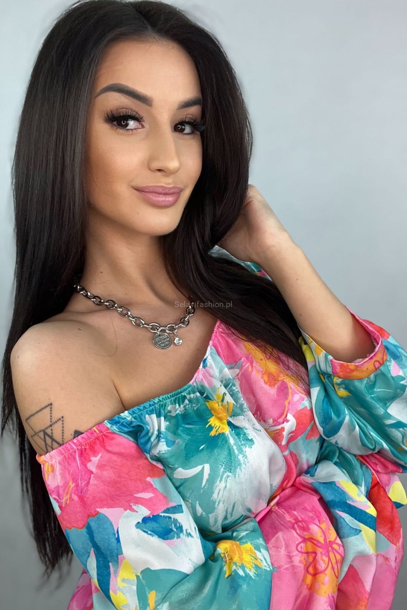 Bluzka hiszpanka Minouu kolorowa w Selavifashion.pl