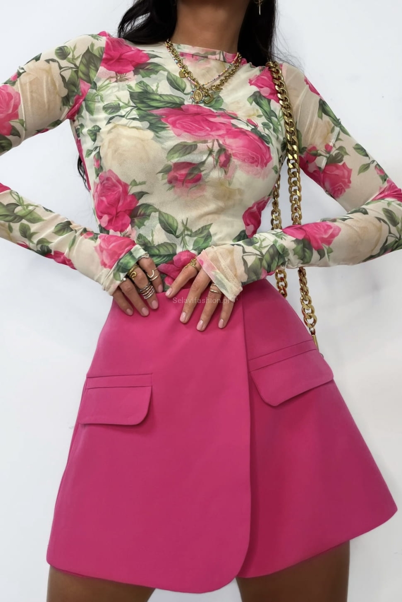 Spódniczko spodenki z kieszonkami LaMilla różowe w Selavifashion.pl