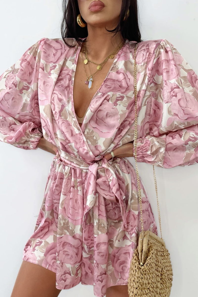 Kombinezon Kwiaty LaMilla różowy w Selavifashion.pl