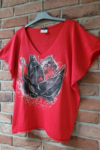 Bluzka swetrowa Tulipan z krótkim rękawem Minouu w Selavifashion.pl