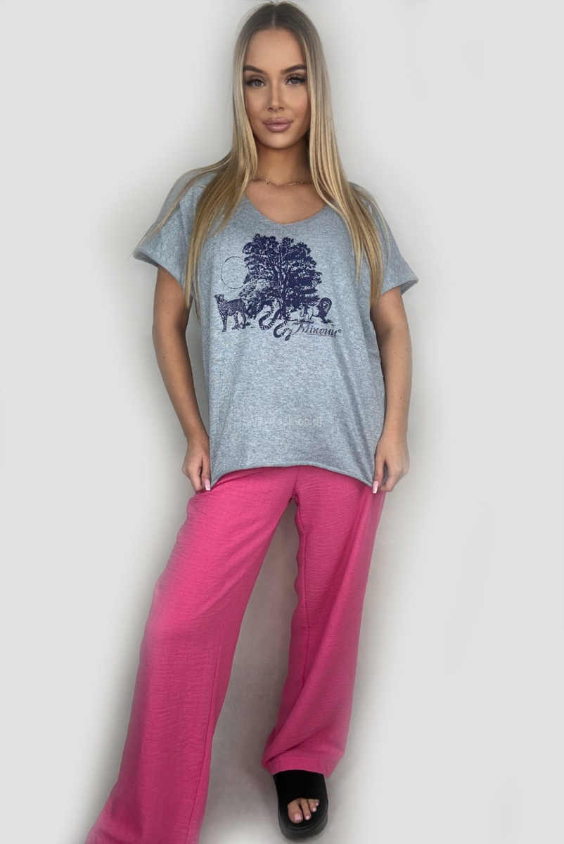 Bluzka swetrowa Natura Minouu szara w Selavifashion.pl