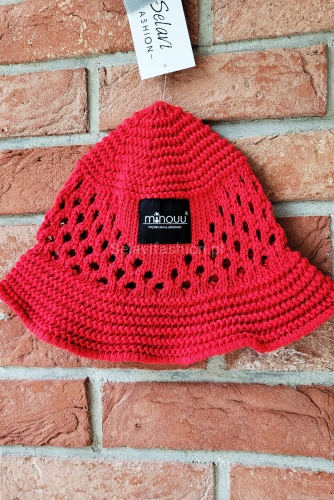 Dzianinowa ażurowa czapka kapelusz Minouu w Selavifashion.pl