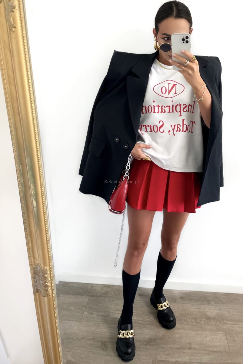 T-shirt bluzka koszulka NO INSPIRATION LaMilla biała w Selavifashion.pl