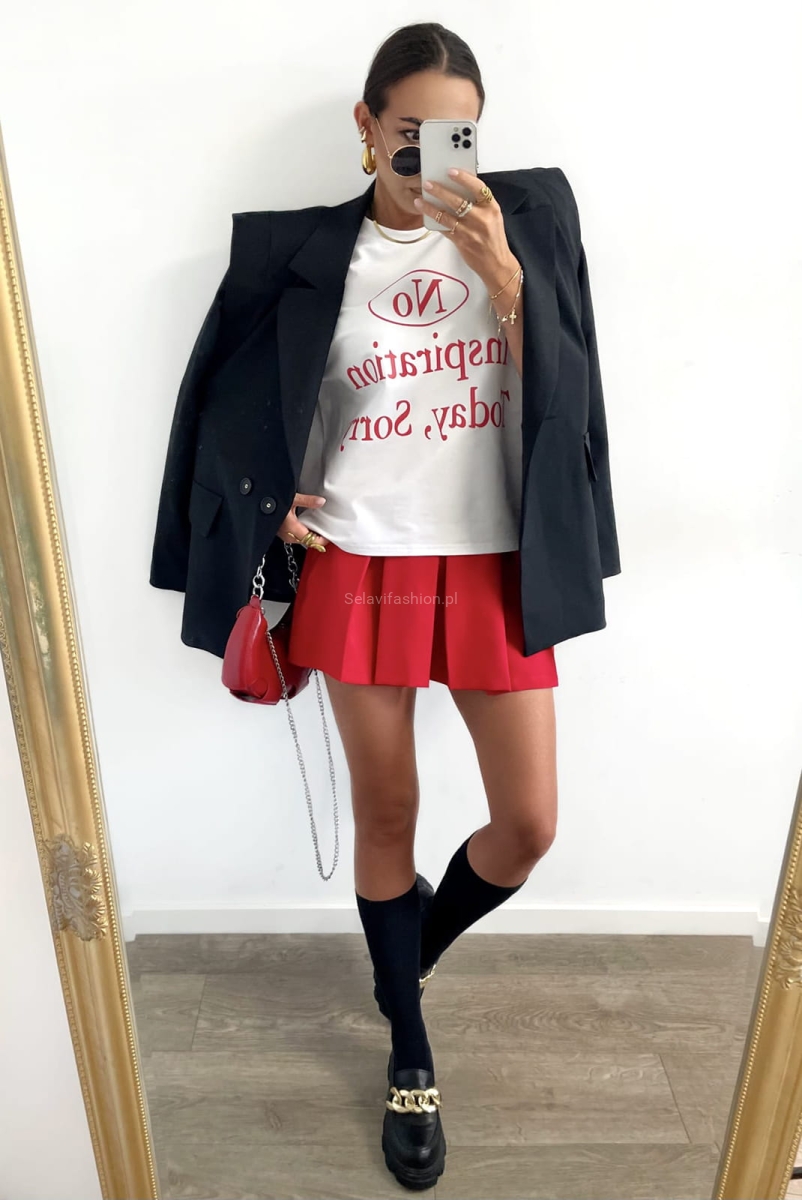 T-shirt bluzka koszulka NO INSPIRATION LaMilla biała w Selavifashion.pl