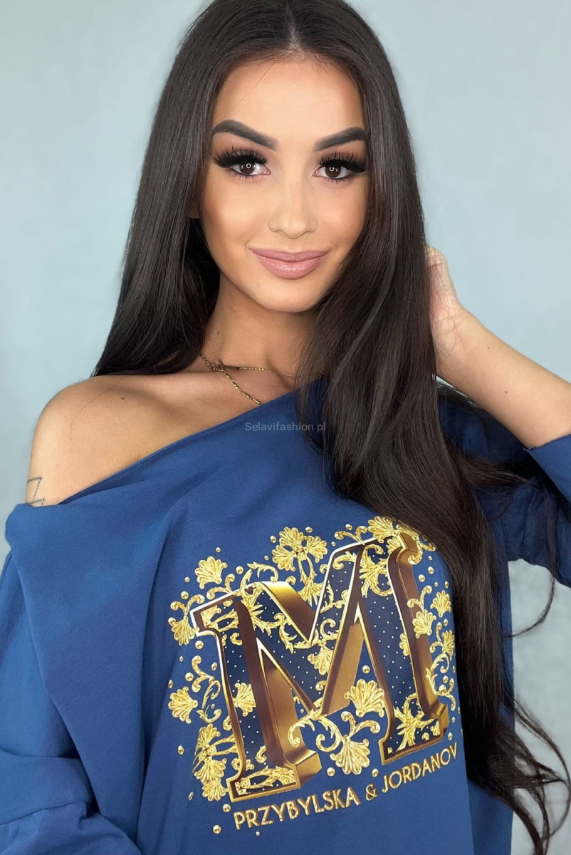 Bluzka bawełniana M Minouu niebieska w Selavifashion.pl