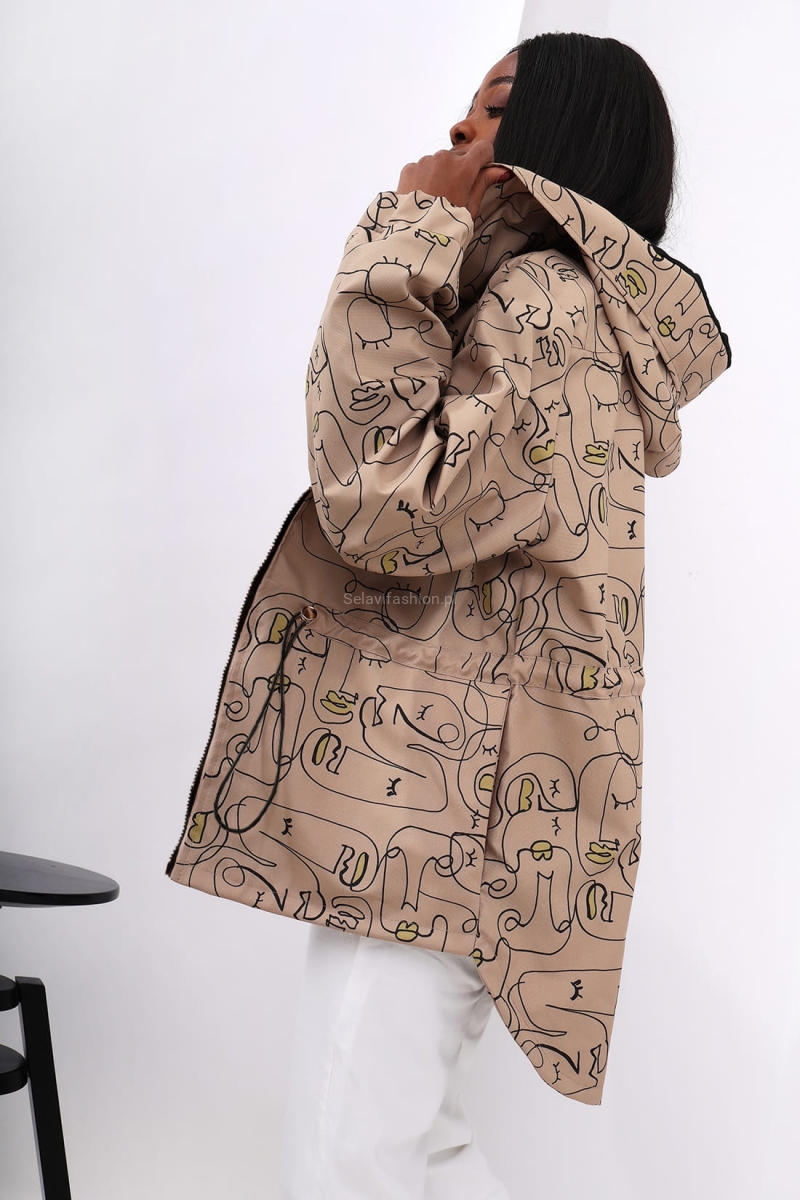 Kurtka waterproof nieprzemakalna Face LaDonna beżowa w Selavifashion.pl