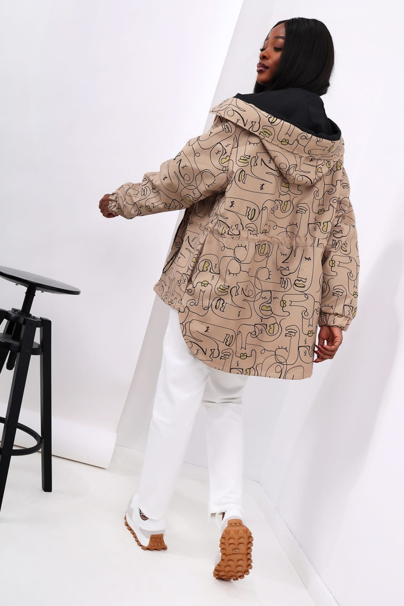 Kurtka waterproof nieprzemakalna Face LaDonna beżowa w Selavifashion.pl