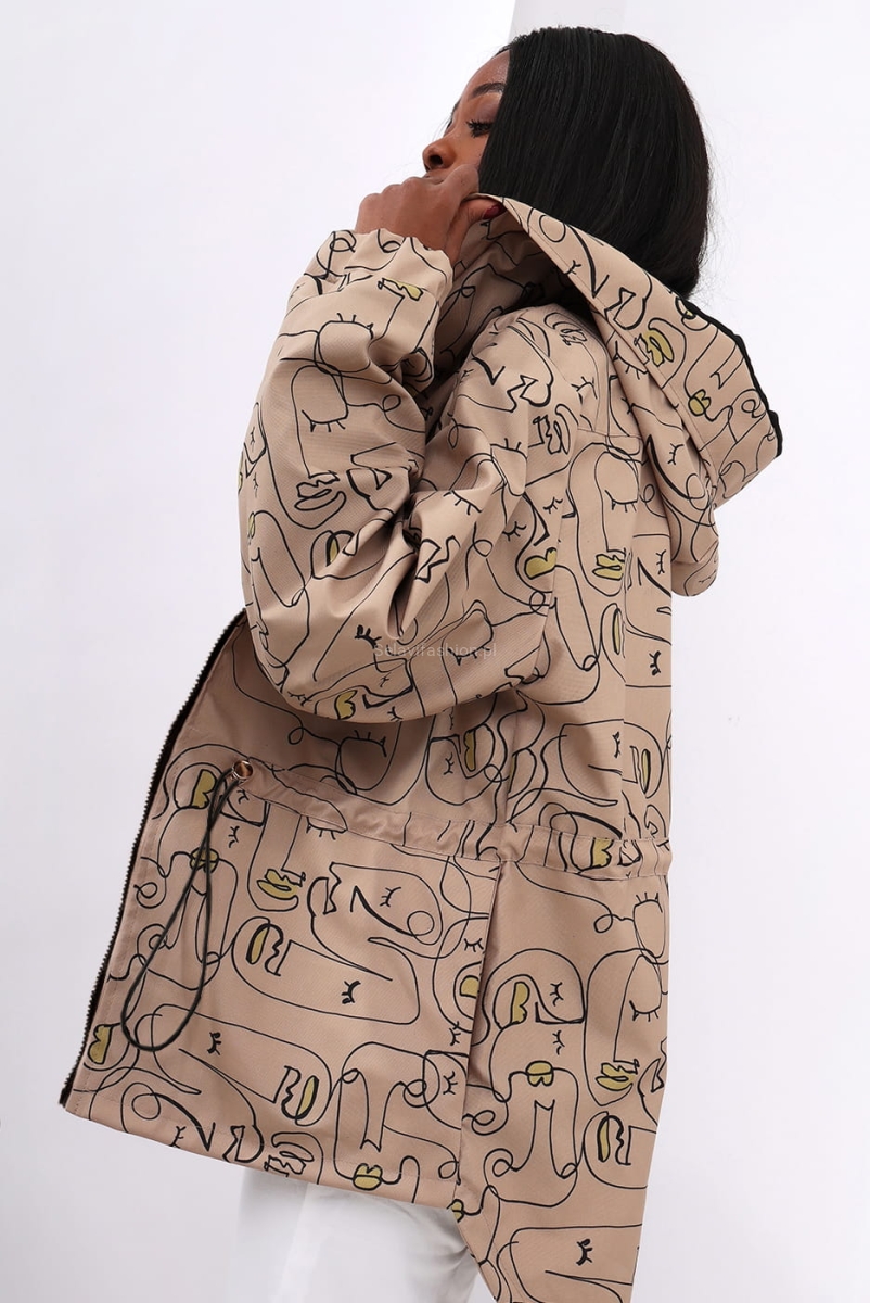 Kurtka waterproof nieprzemakalna Face LaDonna beżowa w Selavifashion.pl