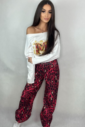 Szerokie spodnie Gepard Minouu czerwone w Selavifashion.pl