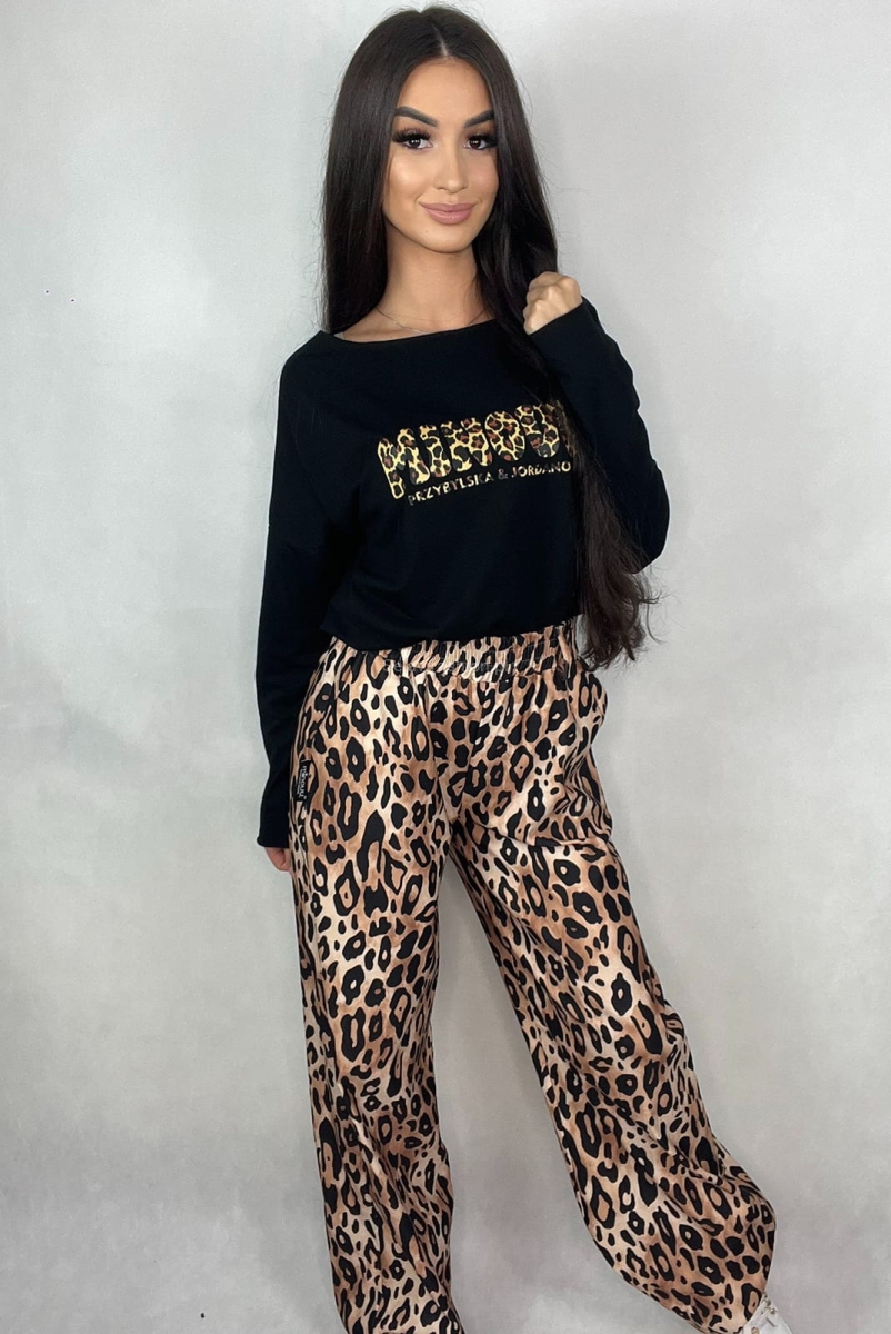 Szerokie spodnie Gepard Minouu beżowe w Selavifashion.pl