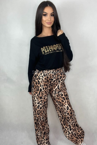 Szerokie spodnie Gepard Minouu beżowe w Selavifashion.pl