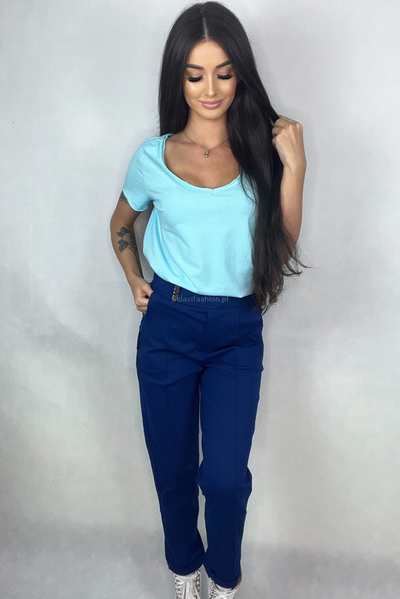 Spodnie Kanty classic Minouu chabrowe w Selavifashion.pl