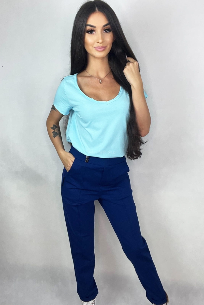 Spodnie Kanty classic Minouu chabrowe w Selavifashion.pl