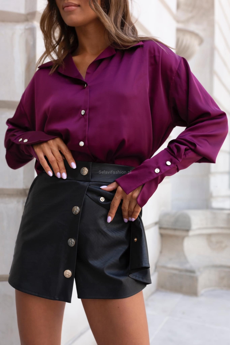 Koszula satynowa Maddie LaBalancia bordowa w Selavifashion.pl