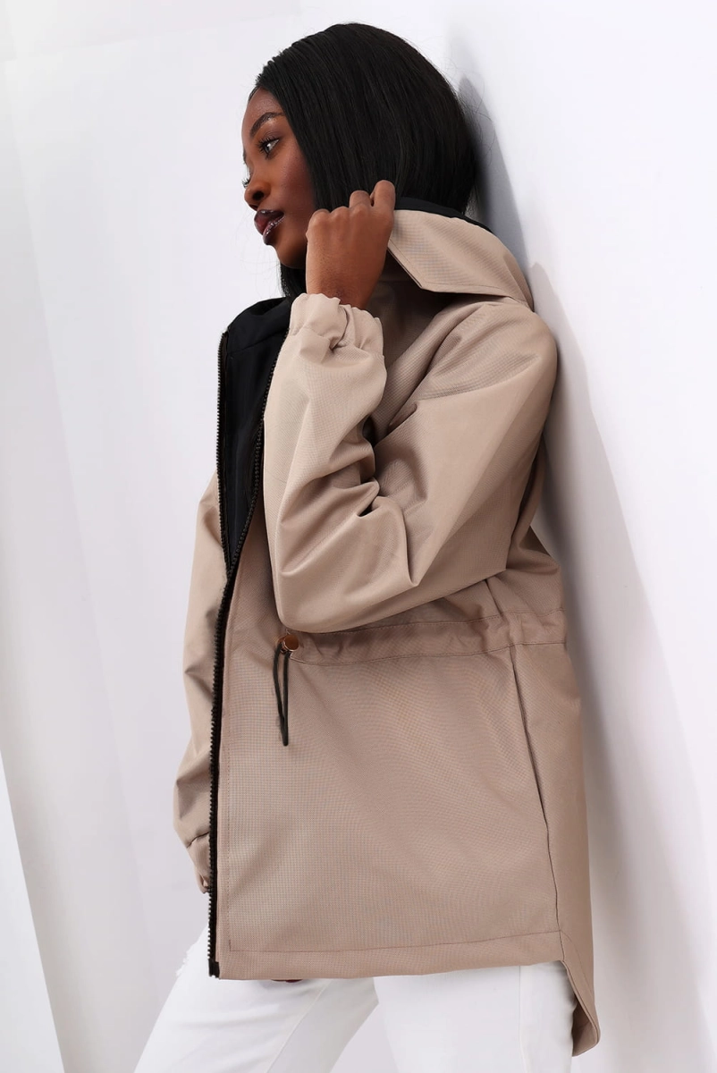 Kurtka parka waterproof nieprzemakalna All Day LaDonna beżowa w Selavifashion.pl