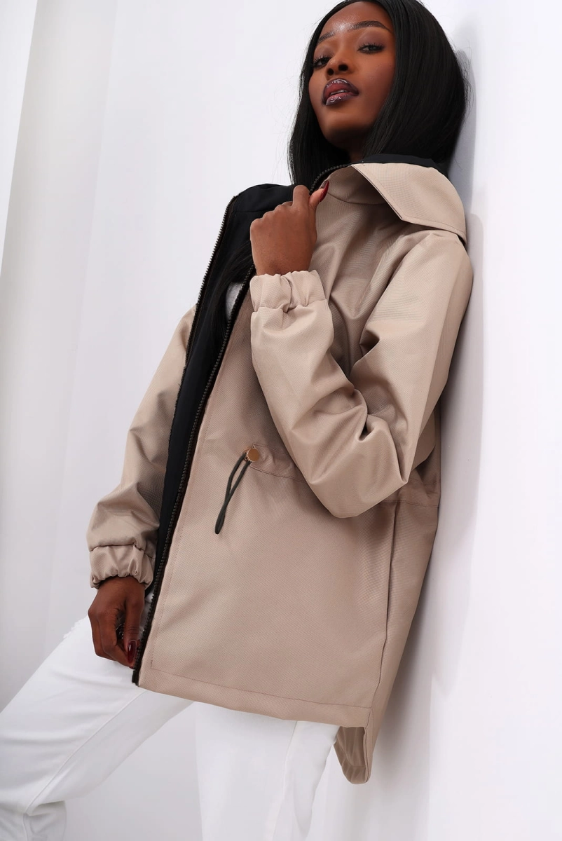 Kurtka parka waterproof nieprzemakalna All Day LaDonna beżowa w Selavifashion.pl